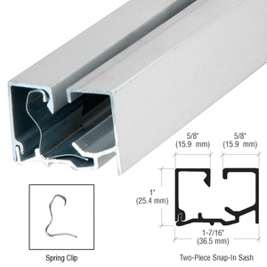 CRL Clear Anodized Snap-In Sash with Clips - 24'