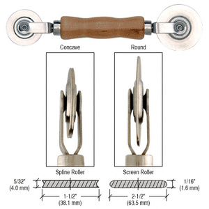 CRL Heavy-Duty Steel Combination Roller Tool 2-1/2" x 1/16" and 1-1/2" x 5/32" Wheels