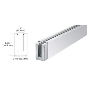 CRL B5S Series Polished Stainless Custom Square Base Shoe Undrilled for 1/2" Glass