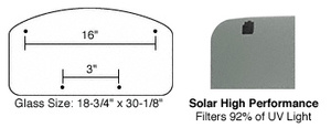CRL/SFC 20 x 32 NewPort Sunroof Dual Contour High Performance Solar Glass with Hardware