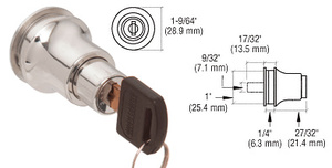 CRL Polished Chrome Keyed Alike Lock for Cabinet Glass Door