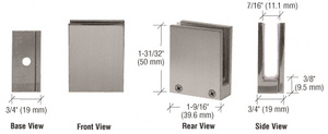 CRL Brushed Nickel Face Plate Clamp for 1/4" to 3/8" Glass