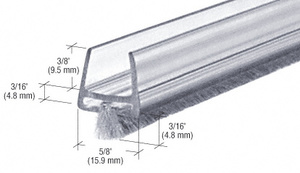 CRL Clear Polycarbonate Wipe with Pile Weatherstrip