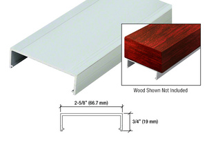 Clear Anodized Top Rail Adaptor for Wood 241" Long