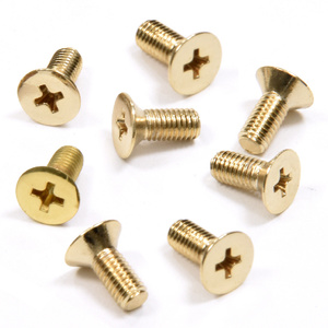 CRL Gold Plated 5 x 12 mm Cover Plate Flat Head Phillips Screws