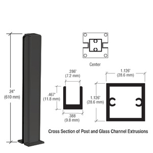 CRL Semi-Gloss Black 24" Center Design Series Partition Post