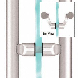 CRL Polished Stainless Offset Mount Mid-Post for Ladder Pulls