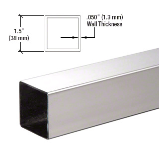 CRL Polished Stainless 1-1/2" Square Tubing - 236"