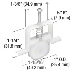 CRL 1" Steel Sliding Screen Door Bottom Roller for Columbia Doors