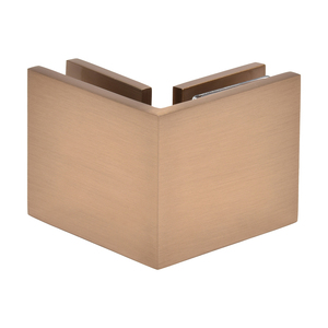 CRL Dark Brushed Bronze Square 90 Degree Glass-to-Glass Clamp