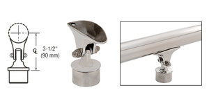 CRL Brushed Stainless Adjustable Saddle for 2" Tubing