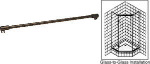 CRL Oil Rubbed Bronze 39" Sleeve-Over Glass-To-Glass Support Bar for 3/8" to 1/2" Thick Glass