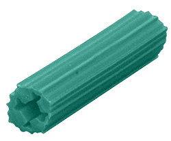 CRL 1/4" Hole, 1" Length 10-12 Screw Expanding Plastic Green Screw Anchors