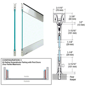 CRL Satin Anodized Type 3 Easy Slide Stacking Partition System