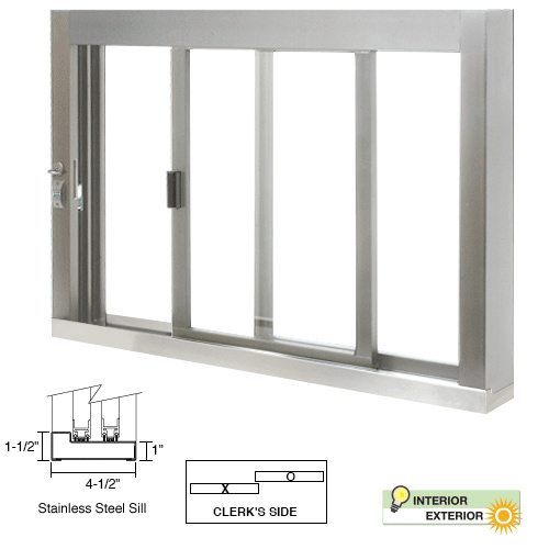 CRL Standard Size Self-Closing Deluxe Service Window Unglazed with S.S ...