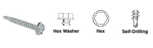 CRL Zinc 10-16 x 3/4" Hex Washer Head Tek® Self-Drilling Screws