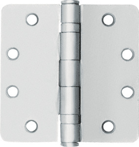 CRL Satin Chrome Standard Weight 1/4" Radius Ball Bearing Template Butt Hinge