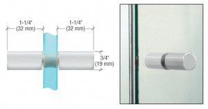 CRL Satin Chrome Cylinder Style Back-to-Back Shower Door Knobs