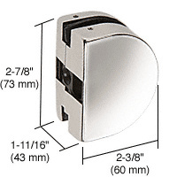 CRL Polished Stainless PTH Series Glass Mounted Patch Lock Keeper