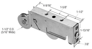 CRL 1-1/2" Tandem Stainless Steel Sliding Glass Door Roller with 7/8" Wide Housing for Armour Vue and Atlas Doors