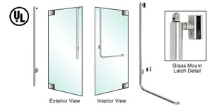 CRL-Blumcraft® Polished Stainless Left Hand Reverse Glass Mount Keyed Access "JS" Exterior, Top Securing Panic Handle