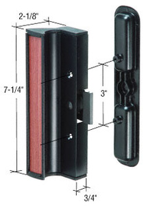 CRL Black Clamp - Style Surface Mount Handle 3" Screw Holes for 950 Series Dual Glazed International Doors