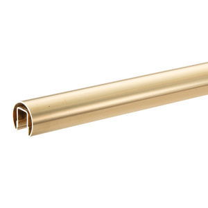 CRL C260 Alloy Polished Brass 1-1/2" Premium Cap Rail for 1/2" Glass - 120"