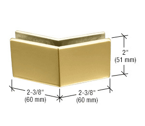 CRL Polished Brass 2-3/8" x 2" 135 Degree Outside Corner Mall Front Clamp