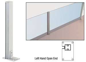 CRL Satin Anodized 36" Left Hand Open End Standard Partition Post