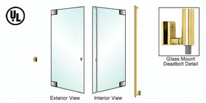 CRL-Blumcraft® Satin Brass Left Hand Double Acting Glass Mount Keyed Access "Z" Bottom Secured Deadbolt Exterior Handle