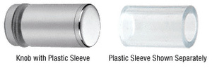 CRL Chrome Cylinder Style Single-Sided Shower Door Knob With Plastic Sleeve