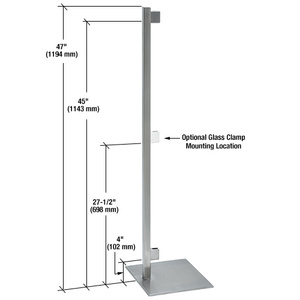 CRL Brushed Stainless F-Post 47" - Left Hand