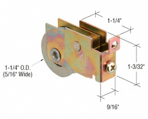 CRL 1-1/4" Steel Sliding Glass Door Roller with 9/16" Wide Housing for Superlite Patio Doors