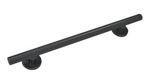 CRL Matte Black Straight 18" Round Grab Bar