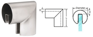CRL Coude vertical, 90°, 88,9 mm (3-1/2 po) de diamètre, pour lisse supérieure de garde-corps en verre de 12,7 ou 16 mm (1/2 ou 5/8 po) d’épaisseur, acier inoxydable brossé