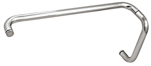CRL Polished Chrome 8" Pull Handle and 18" Towel Bar BM Series Combination Without Metal Washers