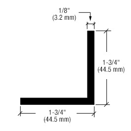 CRL-U.S. Aluminum White KYNAR® Paint L-Bar 1-3/4" x 1-3/4" x 1/8" - 21'-2"