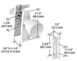 CRL White Screen and Storm Door Tulip Knob Latch with 1-3/4" Screw Holes