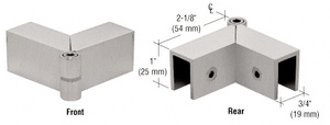 CRL Brushed Satin Chrome Adjustable "Sleeve Over" Glass Clamp