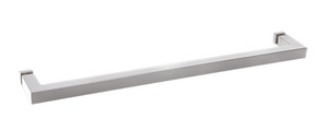 CRL Polished Chrome "SQ" Series 18" Square Tubing Mitered Corner Single-Sided Towel Bar