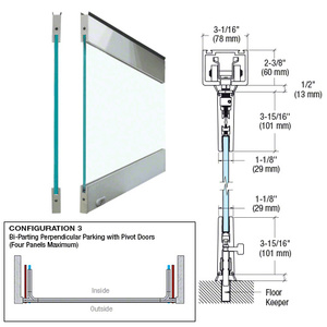 CRL Brushed Stainless Type 3 Easy Slide Stacking Partition System