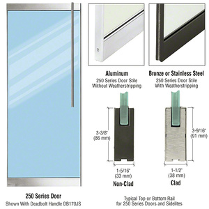 CRL-Blumcraft® Brushed Stainless 250 Series Door - 3/4" Glass