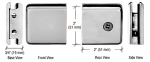 CRL Brushed Nickel Beveled Style Notch-in-Glass Fixed Panel U-Clamp