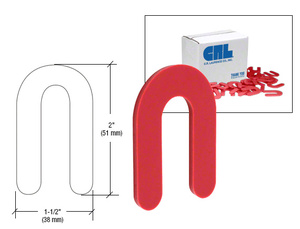 CRL Red 1/8" x 2" Plastic Horseshoe Shims