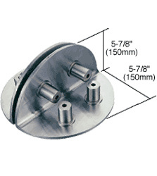 CRL 316 Brushed Stainless 4-Way Glass - 2-Way Wall Circular Bracket