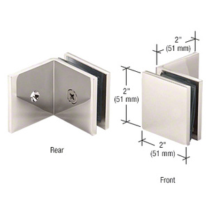 CRL Polished Nickel Fixed Panel Square Clamp With Large Leg
