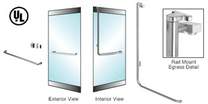 CRL-Blumcraft® Brushed Stainless Left Hand Reverse Rail Mount "A" Exterior Keyed Access Egress Handle for 5/8" Glass