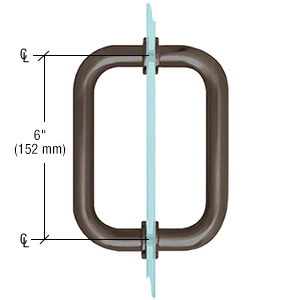 CRL Oil Rubbed Bronze 6" Tubular Back-to-Back 3/4" Diameter Shower Door Pull Handles