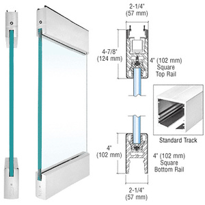 CRL Satin Anodized Type 3 Standard SPS with 4" Square Rails Top and Bottom