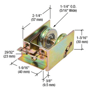 CRL 1-1/4" Tandem Steel Sliding Glass Door Rollers with 1-9/16" Wide Housing for Guaranteed Products